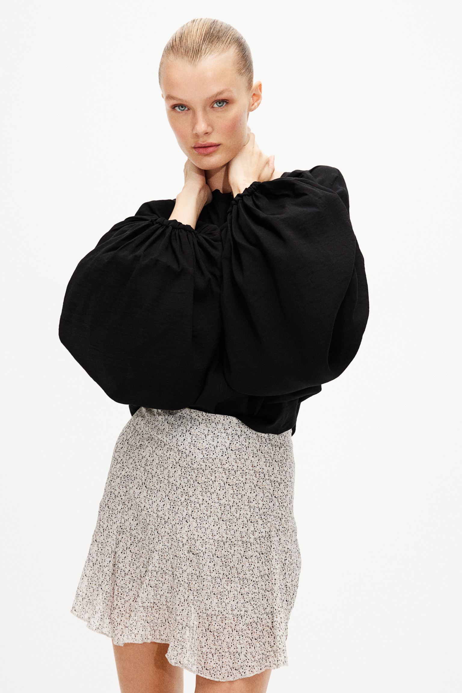 Flared mini skirt